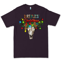 Plum merry christmas bull skull Premium Tee - RanaPortraitStore