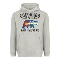 Moon Dust colorado is calling and i must go state flag with wild bear Heavyweight Hoodie - linhVisuals