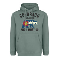 Sage colorado is calling and i must go state flag with wild bear Heavyweight Hoodie - linhVisuals
