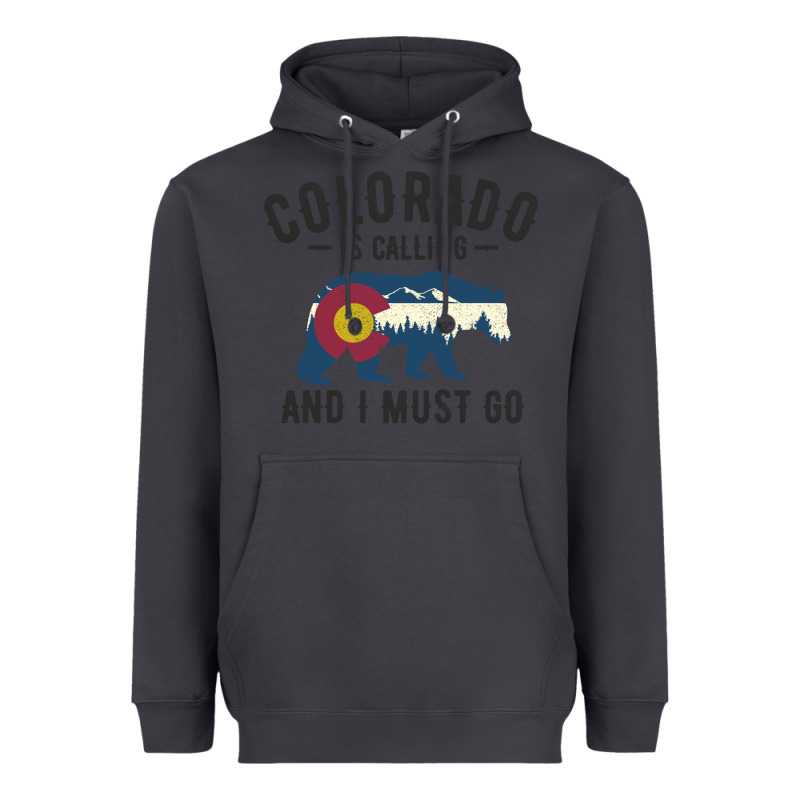 Colorado Is Calling And I Must Go State Flag With Wild Bear Heavyweight Hoodie by linhVisuals | Teevron