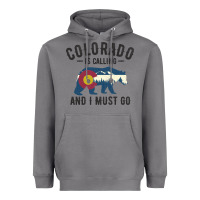Storm colorado is calling and i must go state flag with wild bear Heavyweight Hoodie - linhVisuals