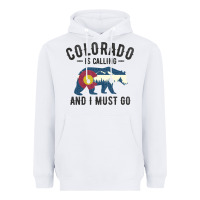 White colorado is calling and i must go state flag with wild bear Heavyweight Hoodie - linhVisuals