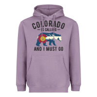 Lavender colorado is calling and i must go state flag with wild bear Heavyweight Hoodie - linhVisuals