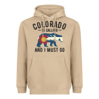 Mushroom colorado is calling and i must go state flag with wild bear Heavyweight Hoodie - linhVisuals