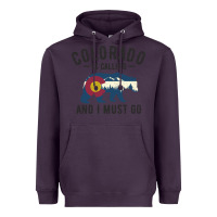 Plum colorado is calling and i must go state flag with wild bear Heavyweight Hoodie - linhVisuals
