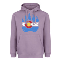 Lavender colorado state flag bear paw print pocket place Heavyweight Hoodie - linhVisuals