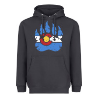 Smoke colorado state flag bear paw print pocket place Heavyweight Hoodie - linhVisuals