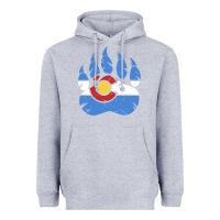 Heather Grey colorado state flag bear paw print pocket place Heavyweight Hoodie - linhVisuals