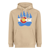Mushroom colorado state flag bear paw print pocket place Heavyweight Hoodie - linhVisuals