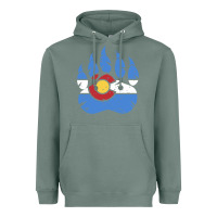 Sage colorado state flag bear paw print pocket place Heavyweight Hoodie - linhVisuals