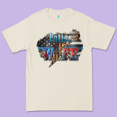 Police Wife Lightning Bolt 4th Of July Premium Tee Designed By Howdyjamesfarm