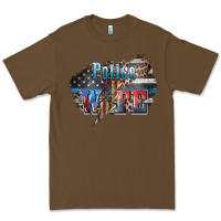 Cacao Police wife lightning bolt 4th of july Premium Tee - HowdyJamesFarm