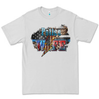 Dove Grey Police wife lightning bolt 4th of july Premium Tee - HowdyJamesFarm