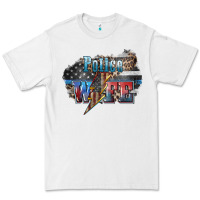 White Police wife lightning bolt 4th of july Premium Tee - HowdyJamesFarm