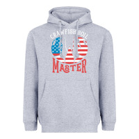 Heather Grey crawfish boil master american  flag us big red lobster design Heavyweight Hoodie - linhVisuals