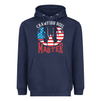 Navy crawfish boil master american  flag us big red lobster design Heavyweight Hoodie - linhVisuals
