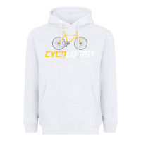 White cycologist funny cycling and bicycle sport design cycler humor gift bi Heavyweight Hoodie - linhVisuals