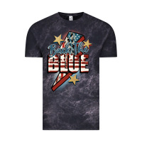 Cloud Black Back the blue Vintage Tee - FaDigitalArtStudio