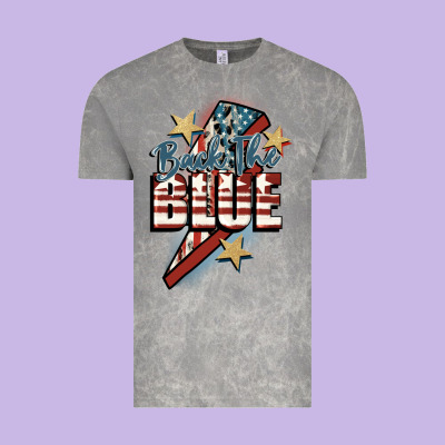 Back The Blue Vintage Tee Designed By Fadigitalartstudio