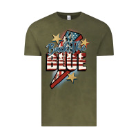 Vintage Olive Back the blue Vintage Tee - FaDigitalArtStudio
