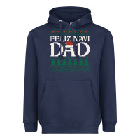 Navy feliz navi dad ugly christmas sweater funny spanish xmas pun gift for Heavyweight Hoodie - linhVisuals
