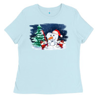 Baby Blue teeth snow party costom ado Ladies Tee - OliviaCreatesArt