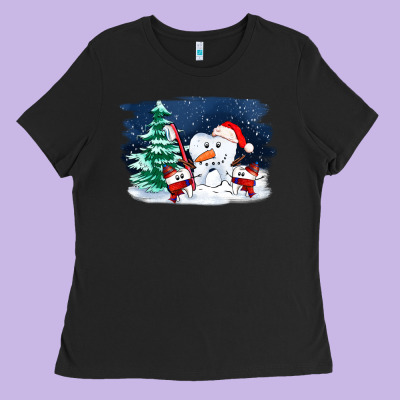 Teeth Snow Party Costom Ado Ladies Tee Designed By Oliviacreatesart
