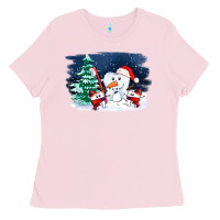 Bubblegum Pink teeth snow party costom ado Ladies Tee - OliviaCreatesArt
