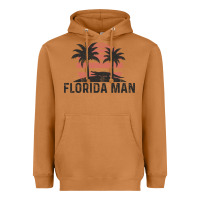 Meerkat florida man state funny meme vintage palm trees and sunset retro sun Heavyweight Hoodie - linhVisuals