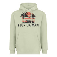 Matcha florida man state funny meme vintage palm trees and sunset retro sun Heavyweight Hoodie - linhVisuals