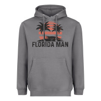Storm florida man state funny meme vintage palm trees and sunset retro sun Heavyweight Hoodie - linhVisuals