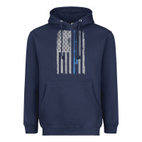 Navy fishing american flag vintage fishing rod patriotic 4ht of july gift f Heavyweight Hoodie - linhVisuals