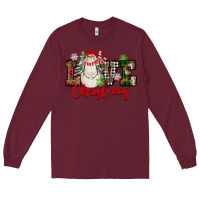 Burgundy Love Christmas Snowman Long Sleeve Tee - FaDigitalArtStudio