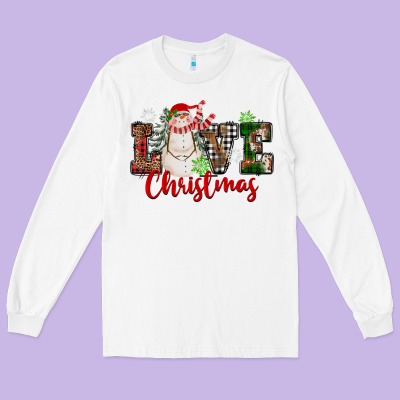 Love Christmas Snowman Long Sleeve Tee Designed By Fadigitalartstudio