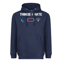 Navy funny things i hate low battery and wifi connection Heavyweight Hoodie - linhVisuals