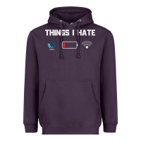 Plum funny things i hate low battery and wifi connection Heavyweight Hoodie - linhVisuals