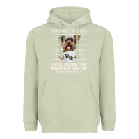 Matcha funny yorkie personal stalker yorkshire terrier  dog i will follow you Heavyweight Hoodie - linhVisuals