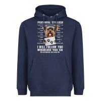 Navy funny yorkie personal stalker yorkshire terrier  dog i will follow you Heavyweight Hoodie - linhVisuals