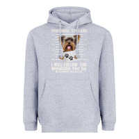Heather Grey funny yorkie personal stalker yorkshire terrier  dog i will follow you Heavyweight Hoodie - linhVisuals