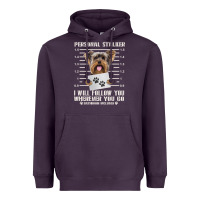 Plum funny yorkie personal stalker yorkshire terrier  dog i will follow you Heavyweight Hoodie - linhVisuals