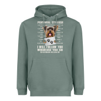 Sage funny yorkie personal stalker yorkshire terrier  dog i will follow you Heavyweight Hoodie - linhVisuals
