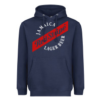 Navy jamaica red stripe lager beer Heavyweight Hoodie - linhVisuals