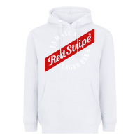 White jamaica red stripe lager beer Heavyweight Hoodie - linhVisuals