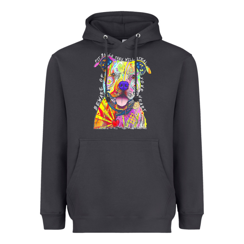 Pitbull T  Shirt Beware Of Pitbulls They Will Steal Your Heart T  Shir Heavyweight Hoodie by linhVisuals | Teevron