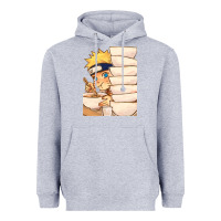 Heather Grey Nar Manga Ruto Ramen Heavyweight Hoodie - linhVisuals