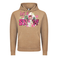 Vintage Coffee Let It Snow Pink Christmas Vintage Hoodie - FaDigitalArtStudio