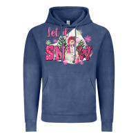 Vintage Denim Let It Snow Pink Christmas Vintage Hoodie - FaDigitalArtStudio