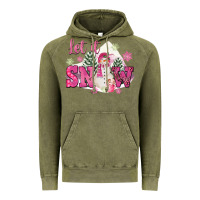 Vintage Olive Let It Snow Pink Christmas Vintage Hoodie - FaDigitalArtStudio