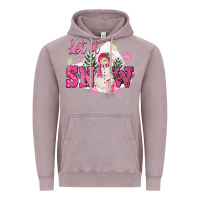 Vintage Zinc Let It Snow Pink Christmas Vintage Hoodie - FaDigitalArtStudio