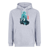 Heather Grey Nier Automata Heavyweight Hoodie - linhVisuals